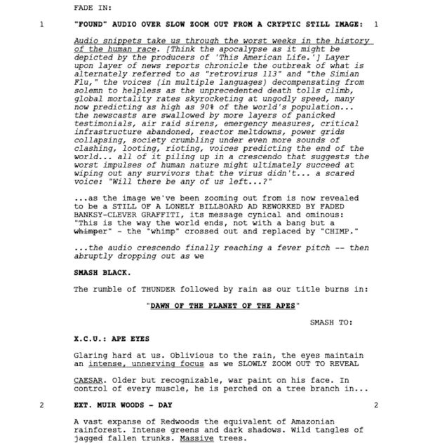 Page One: “Dawn of the Planet of the Apes” (2014)