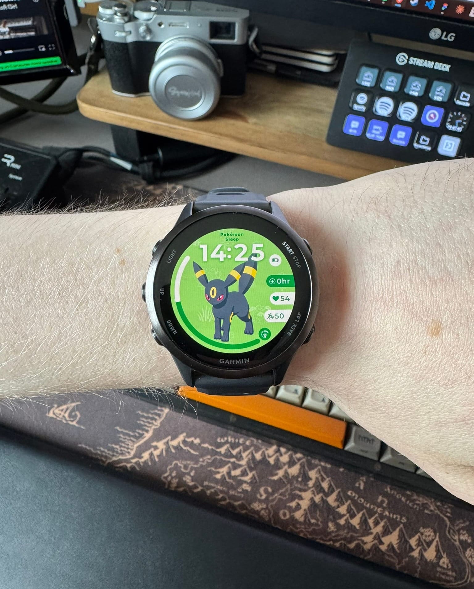 image of the Garmin Forerunner 570 42mm with the Pokemon watch face
