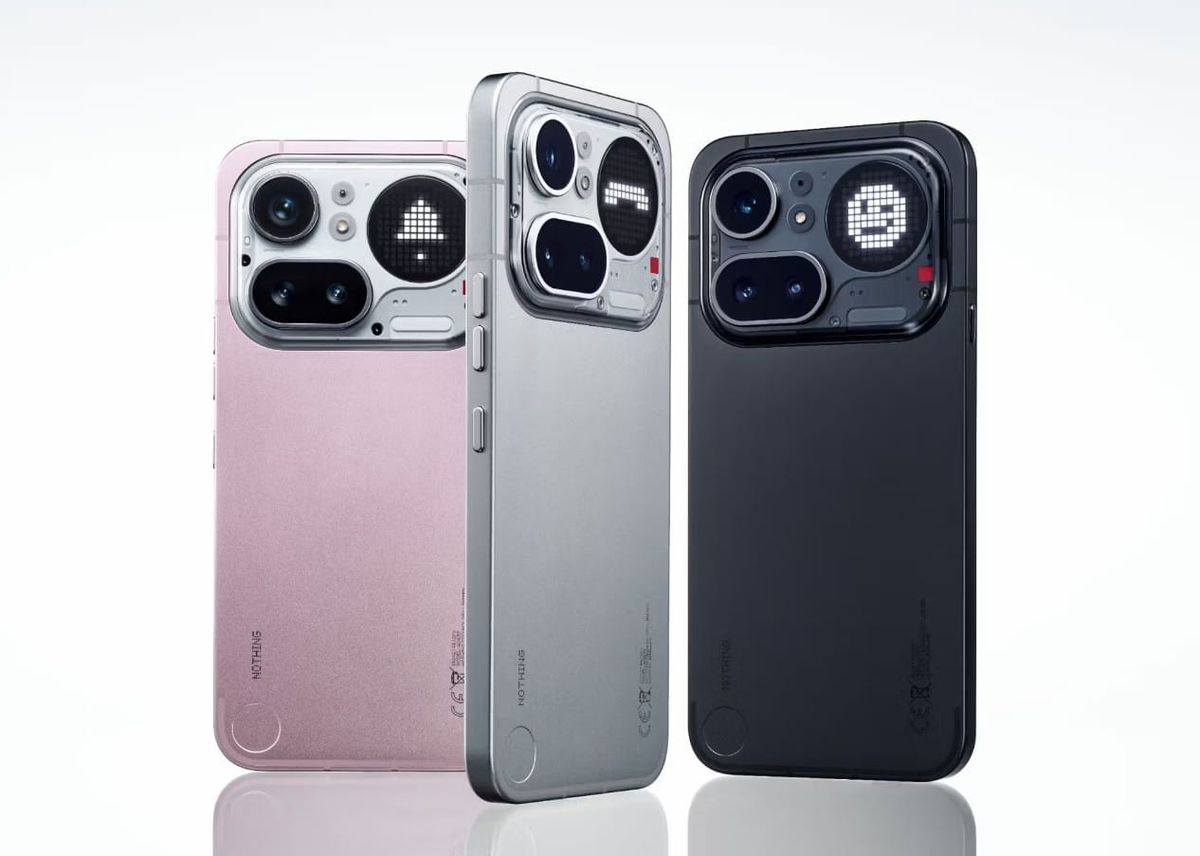 Product show of the nothing phone 4a pro in different colourways