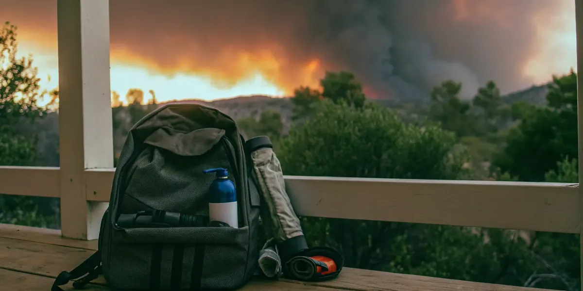 One of the best pre-made wildfire go bags packed with essentials, ready for an emergency evacuation.