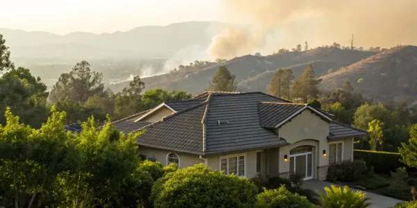 Class A roof assembly protects a home.