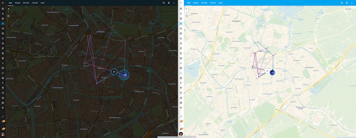 Showing the new map panels and the color changes