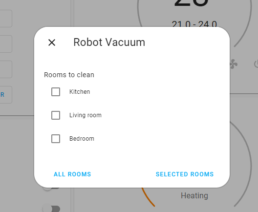 Screenshot of a custom pop-up dialog