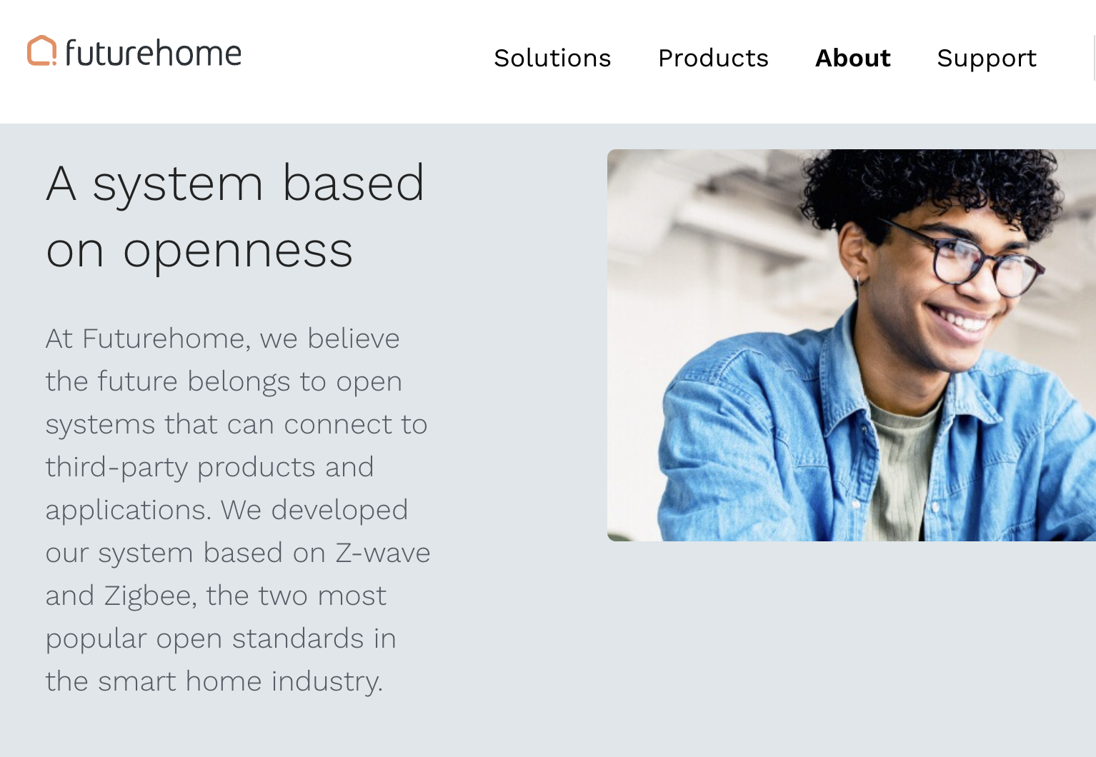 Futurehomes page praises open standards