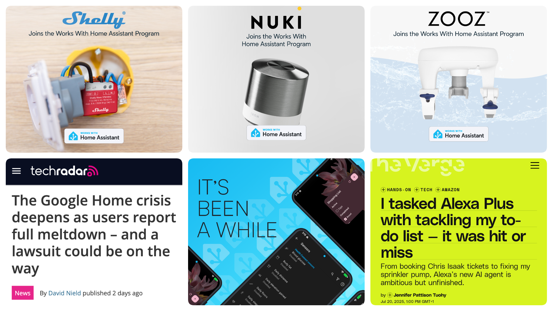 Thumbnails of the news stories below