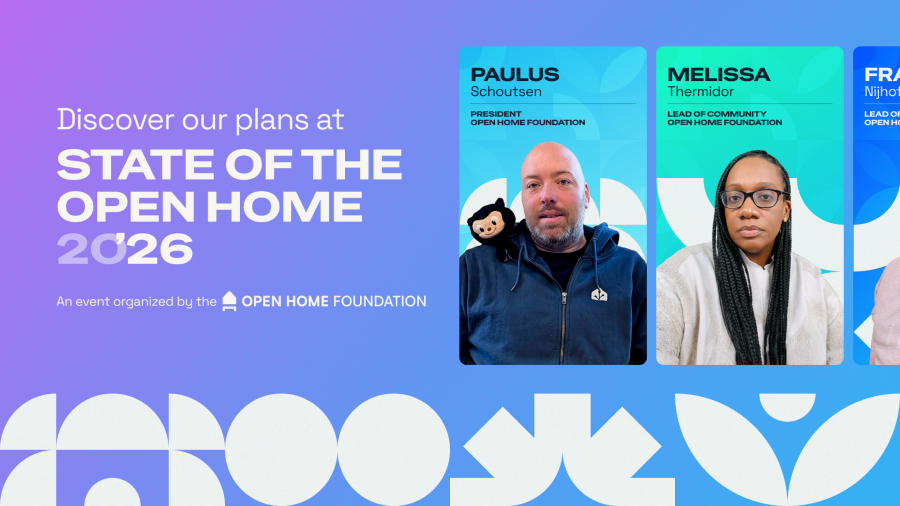 An image showing Paulus Schoutsen and Melissa Thermidor, two speakers at State of the Open Home