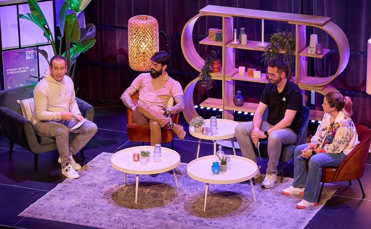 The product team chatting on stage at State of the Open Home.