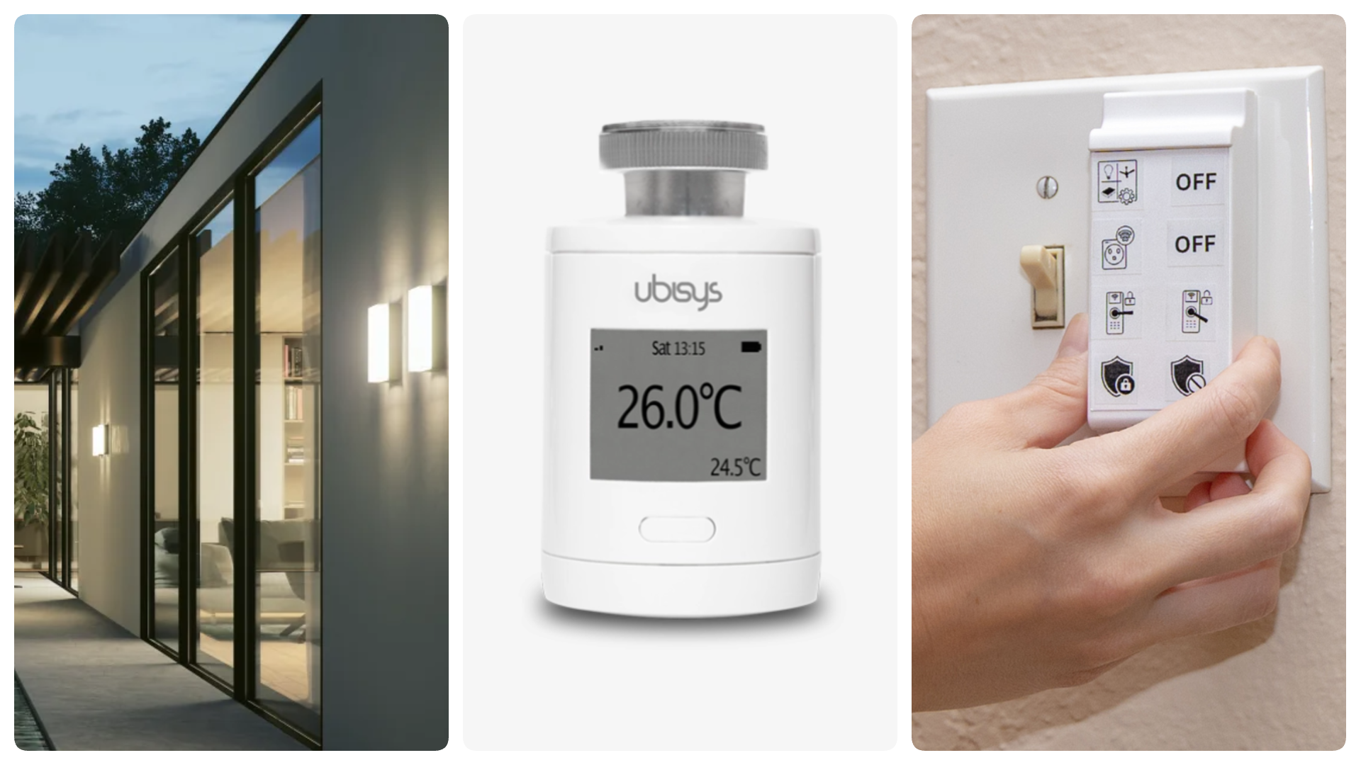 Pictures of outdoor lights, temperature control and a smart switch from new Works with Home Assistant partners.