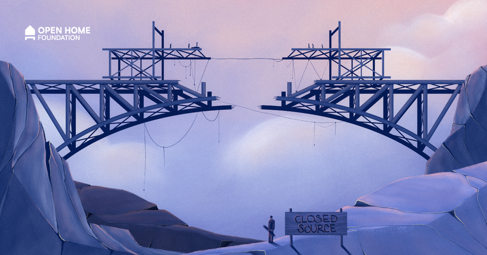 An illustration of an abandoned bridge, representing what can happen to digital infrastructure if not maintained.