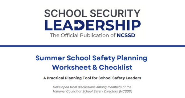 Summer School Safety Planning Worksheet & Checklist