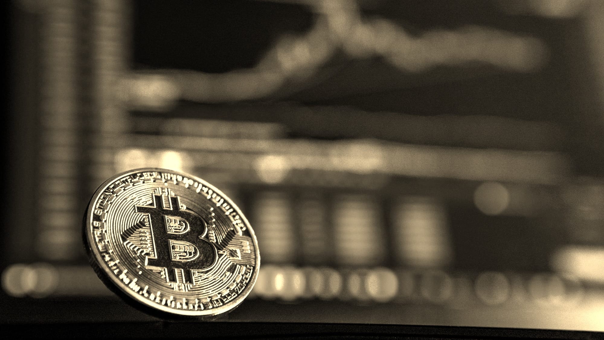 gold-colored Bitcoin