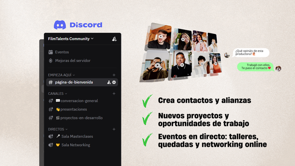Exclusivo | Así puedes entrar al nuevo grupo online de networking audiovisual de FilmTalents: chats, contactos, proyectos y eventos en directo