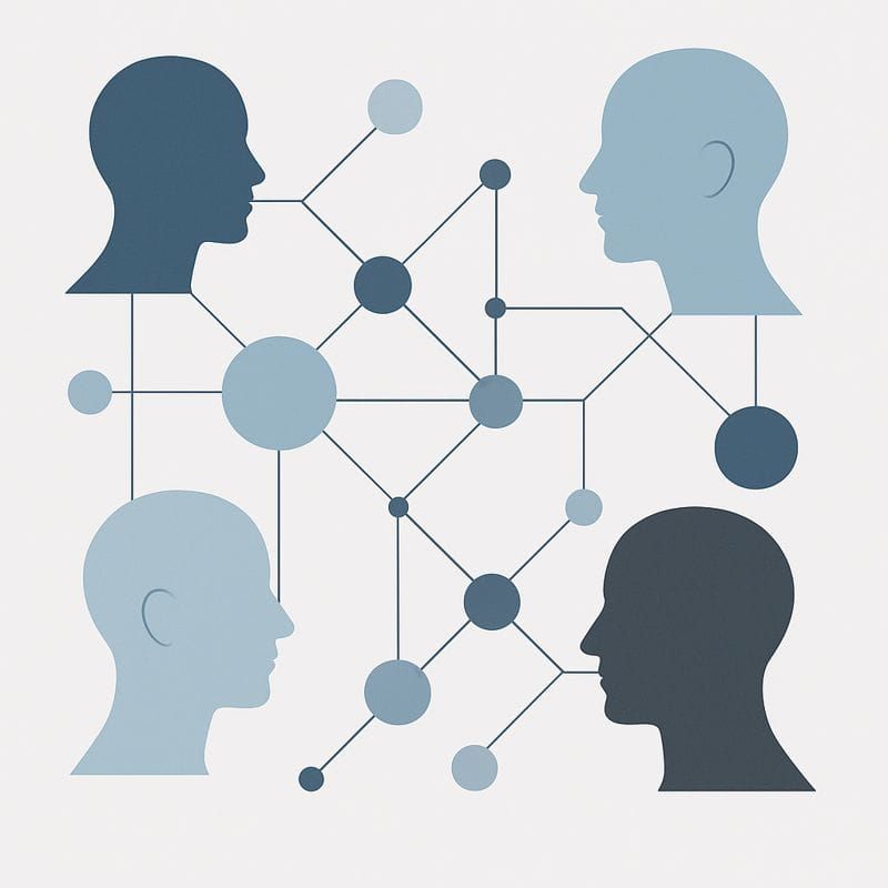 A clean, modern flat-lay illustration representing psychological dynamics in an ERP project