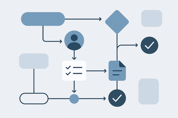 A clean, modern flat-lay illustration representing key users in an ERP project