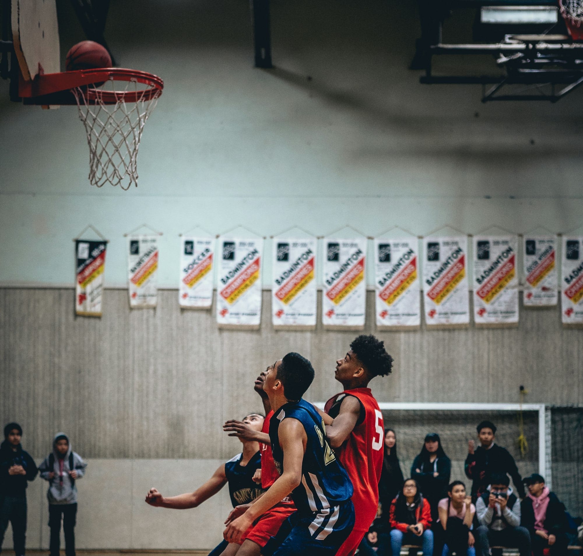 group of people playing basketball