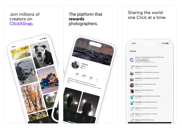 ClickASnap: O App que paga por visualizações