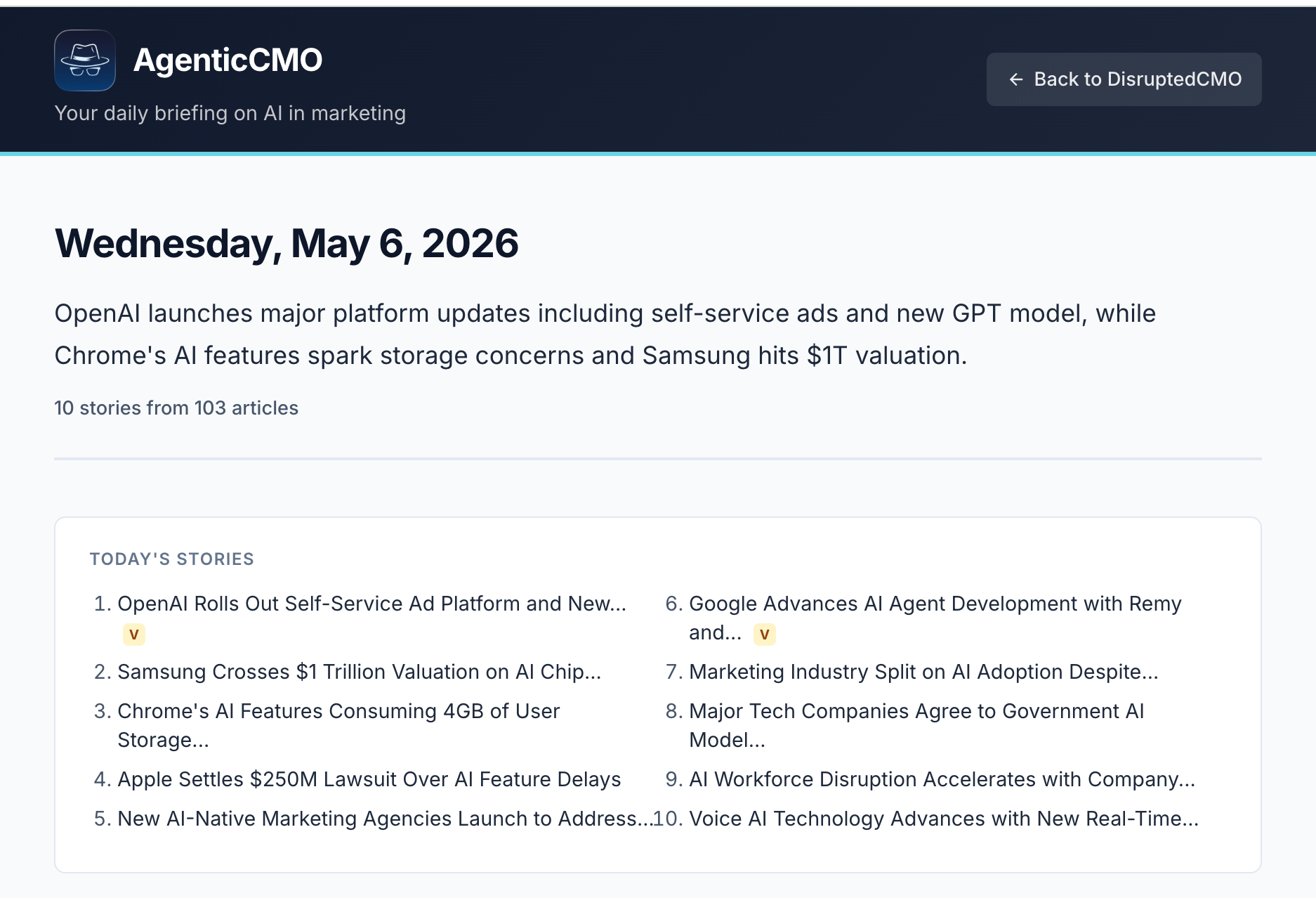 A Pivot for AgenticCMO