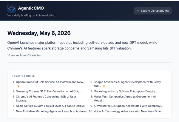 A Pivot for AgenticCMO