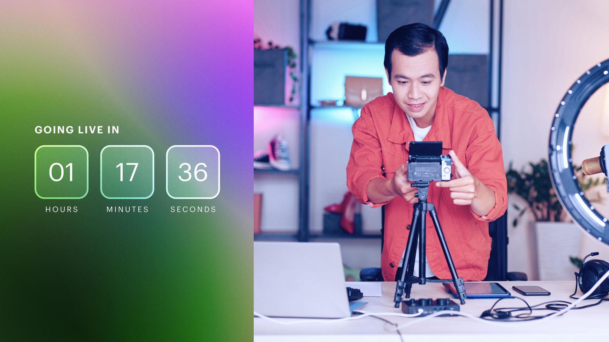 Countdown timer for live streams