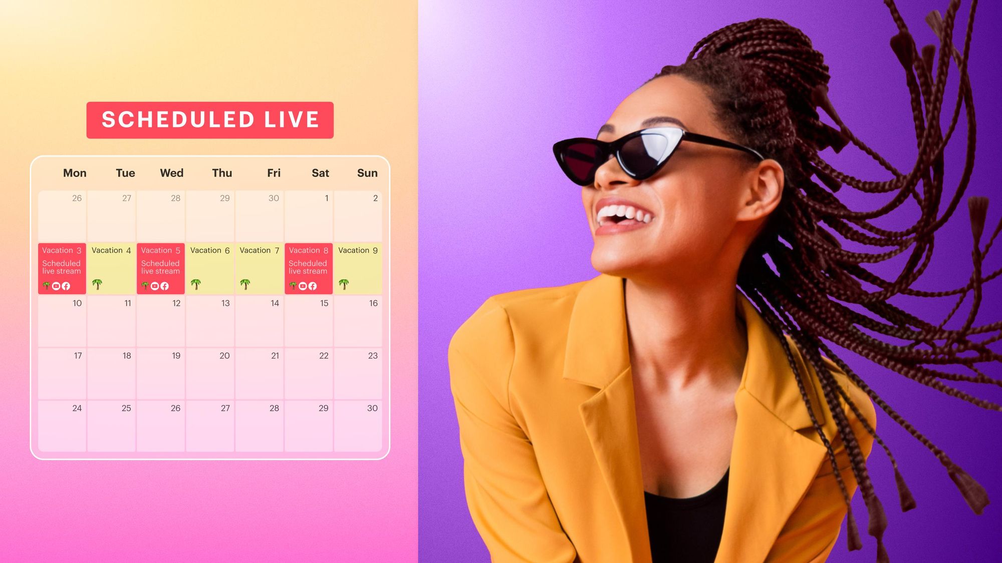 Live stream pre-recorded videos on Facebook, YouTube and more!