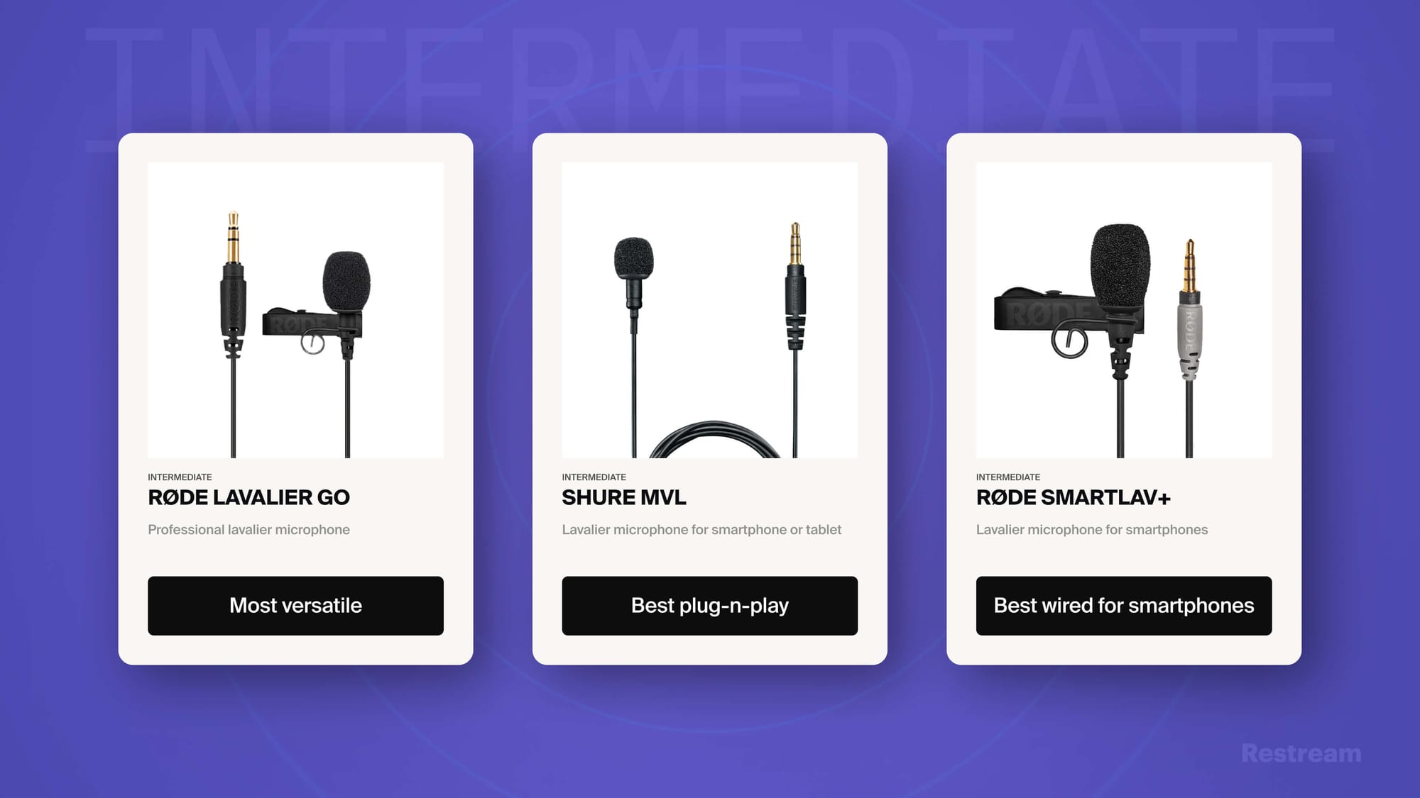 Intermediate lapel mics 