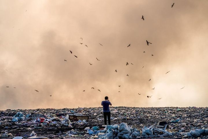 Birds soaring above an active landfill; Photo By Bakhrom Tursunov / Pixabay