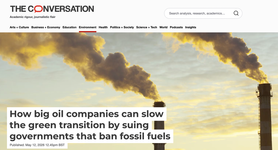New Publication - ConversationUK: On Political "Tug of War" around Fossil Fuels