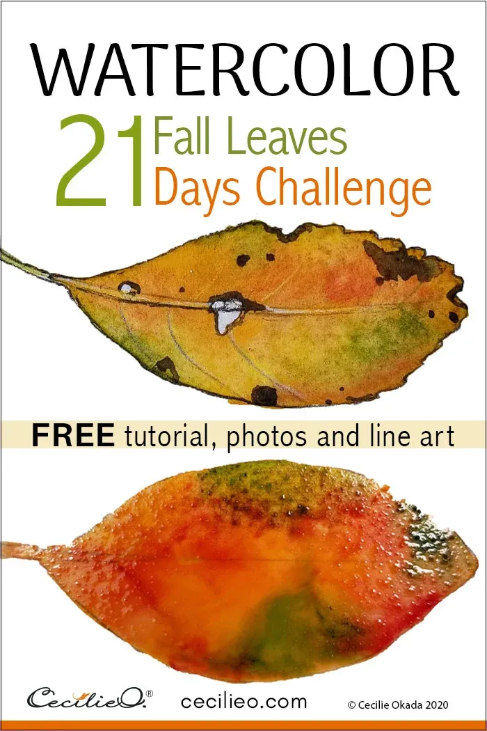 21 Days Easy Watercolor Leaves Challenge  Post feature image