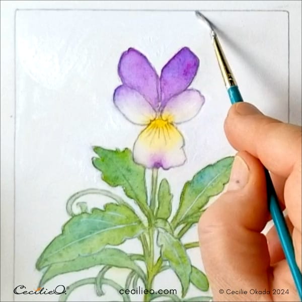 Clean up stray paint with white gouache.