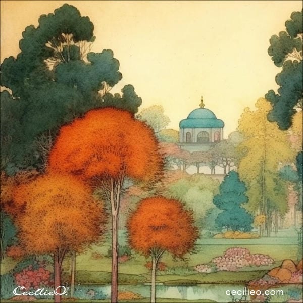 Reference image 1 for watercolor trees