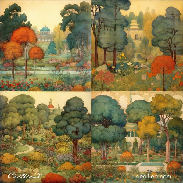 Watercolor trees inspiration: More AI images