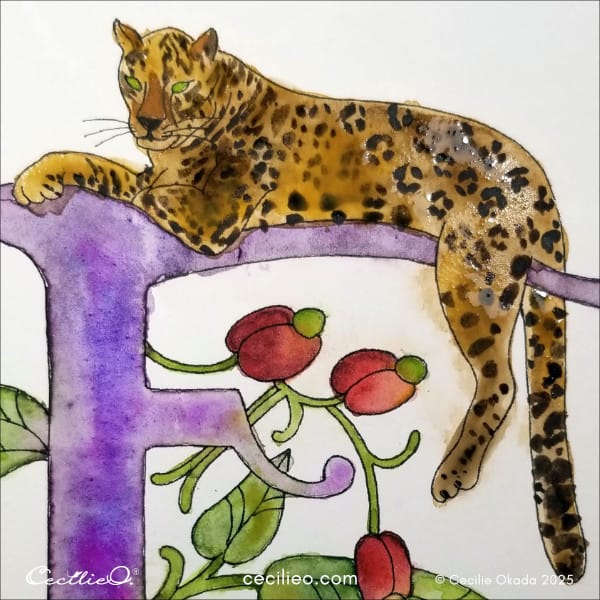 Adding more color to the body of the leopard.