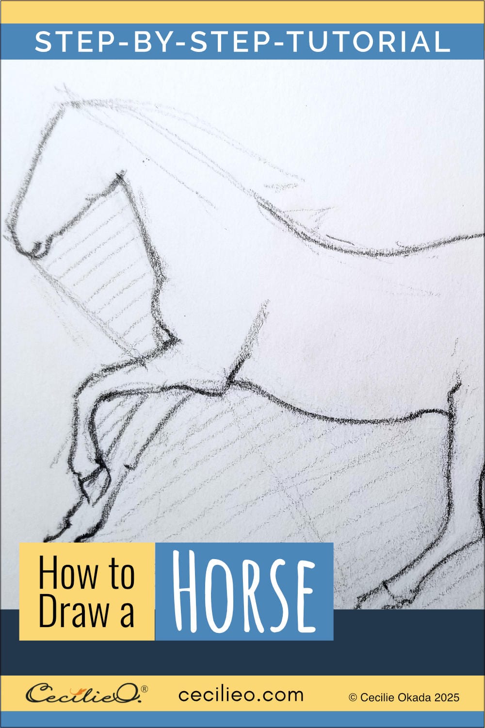 How to Draw a Horse Step-By-Step  Post feature image