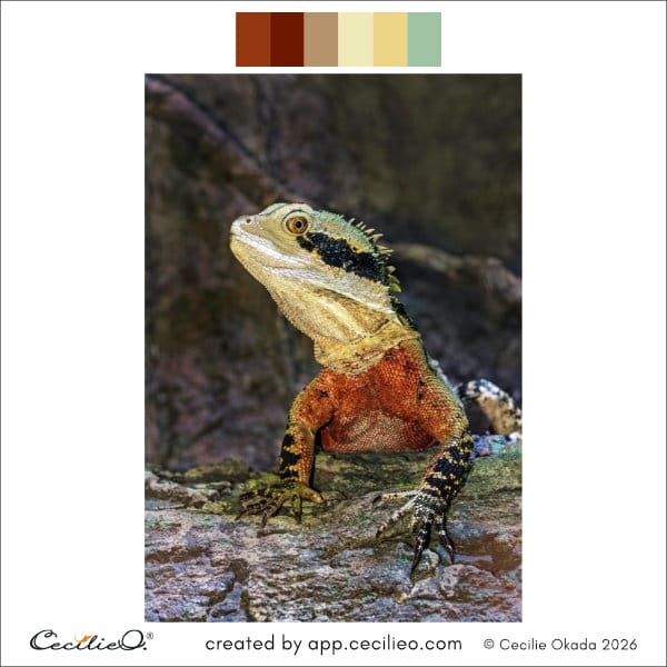 Autumn color swatches picked from a photo of a lizard.
