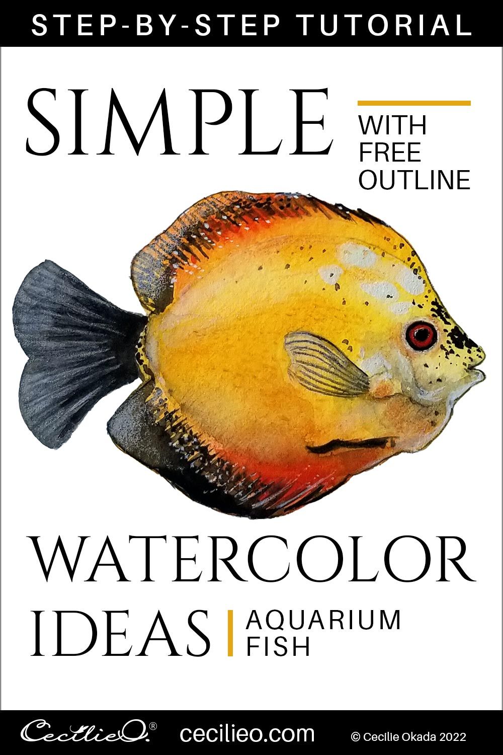 Easy Watercolor Ideas: Colorful Aquarium Fish Tutorial Post feature image