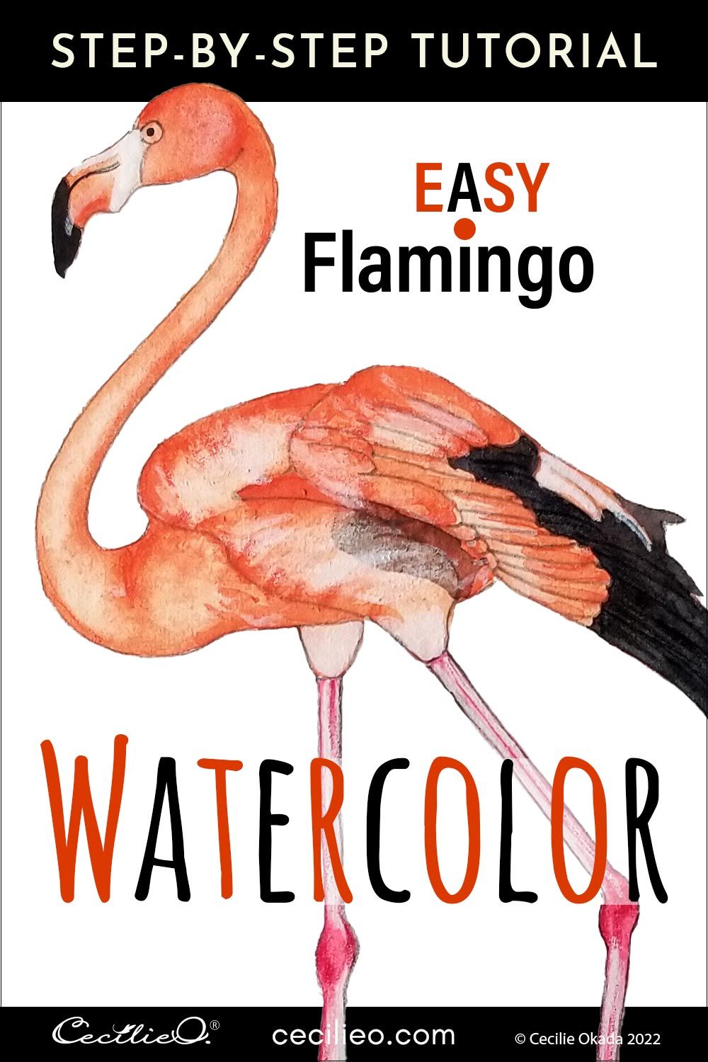 How to Watercolor a Simple, Graceful Flamingo Post feature image