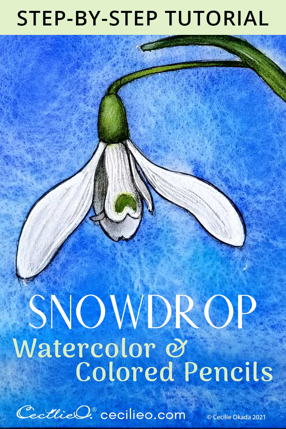 Watercolor Spring Flower Tutorial: Snow Drop