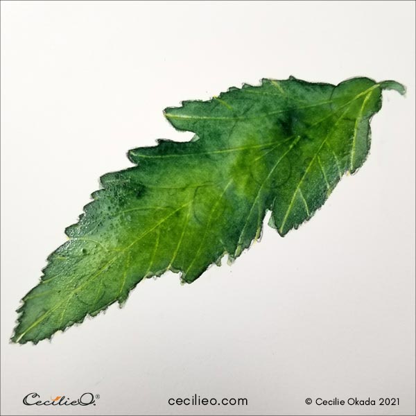 New layer of watercolor green hues.