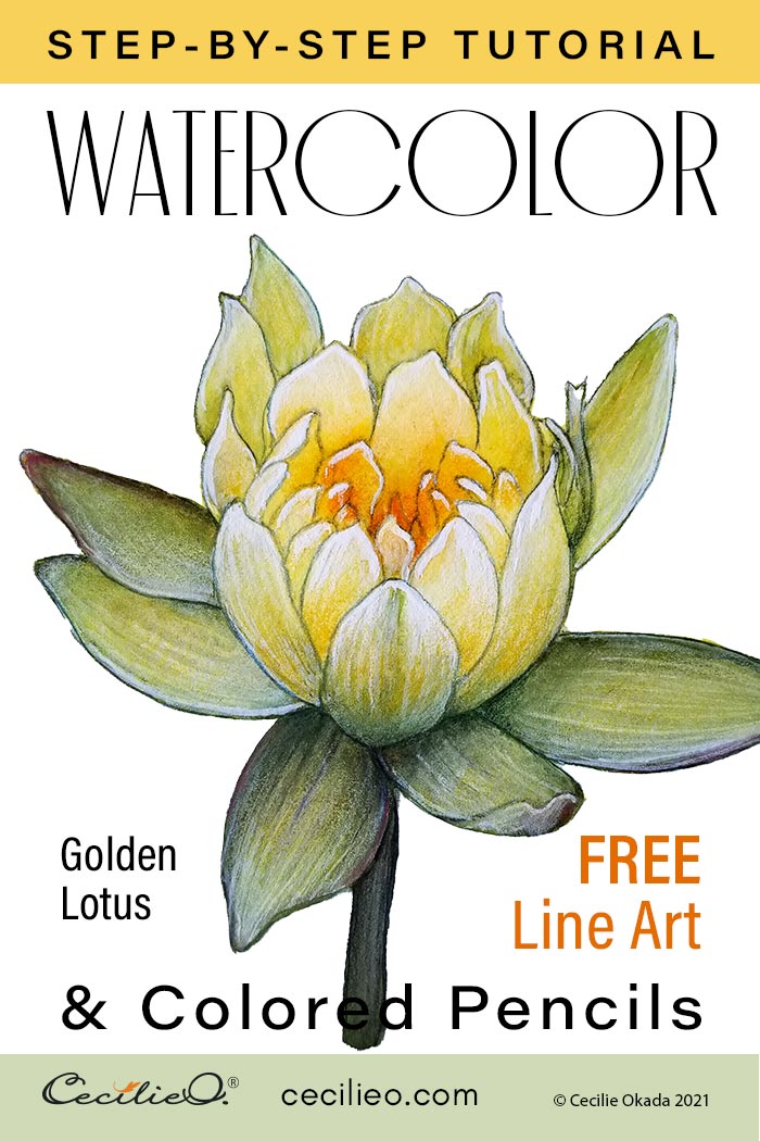 How to Paint a Golden Watercolor Lotus