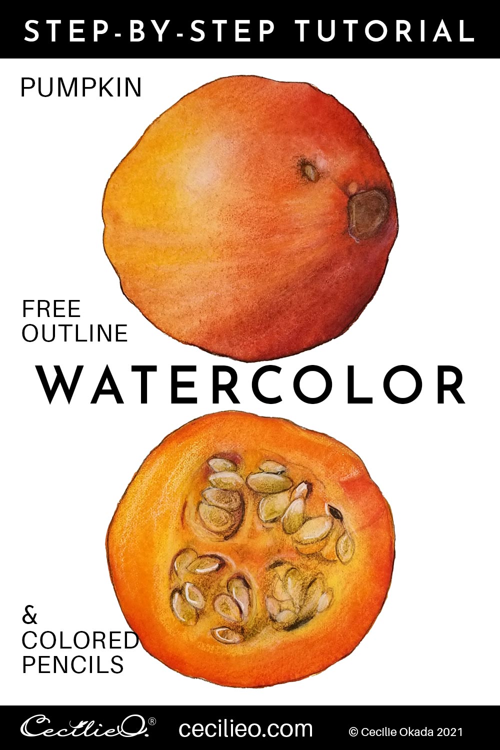 Watercolor Pumpkin Tutorial with a Bright, Realistic Finish