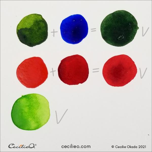 The color palette for the holly paining.