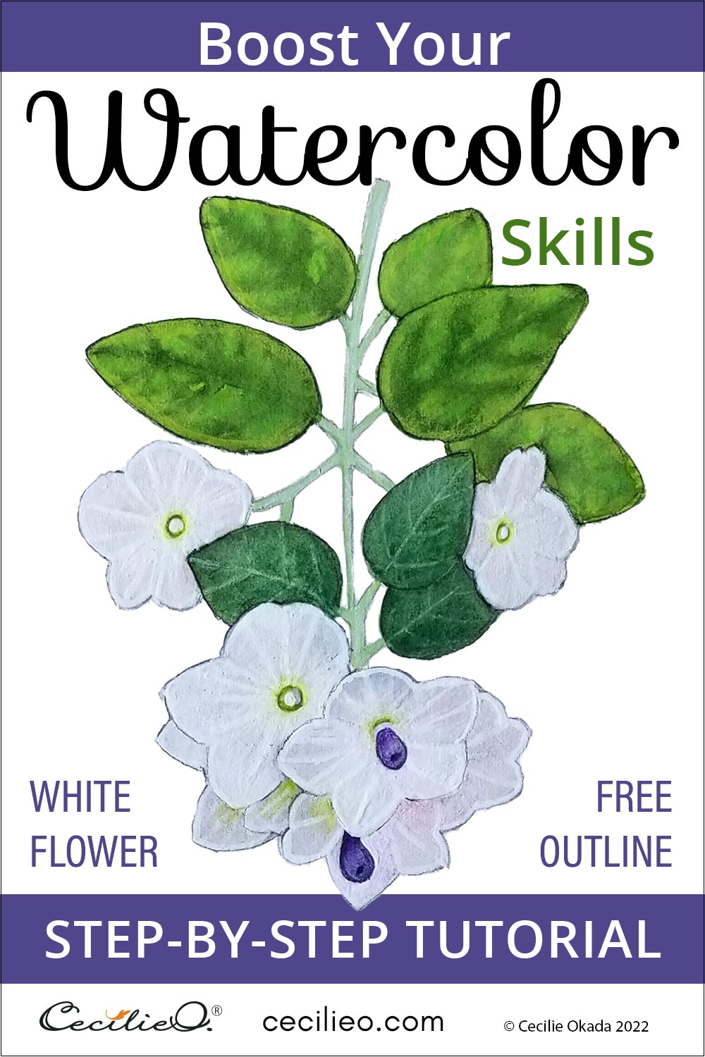 Boost Your Watercolor Skills: White Flower Tutorial  Post feature image