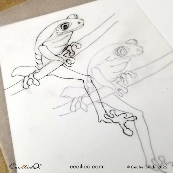 Here I traced an outline on my sketch.