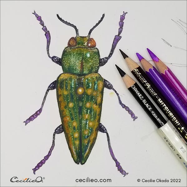 Adding finishing touches to legs and feelers.