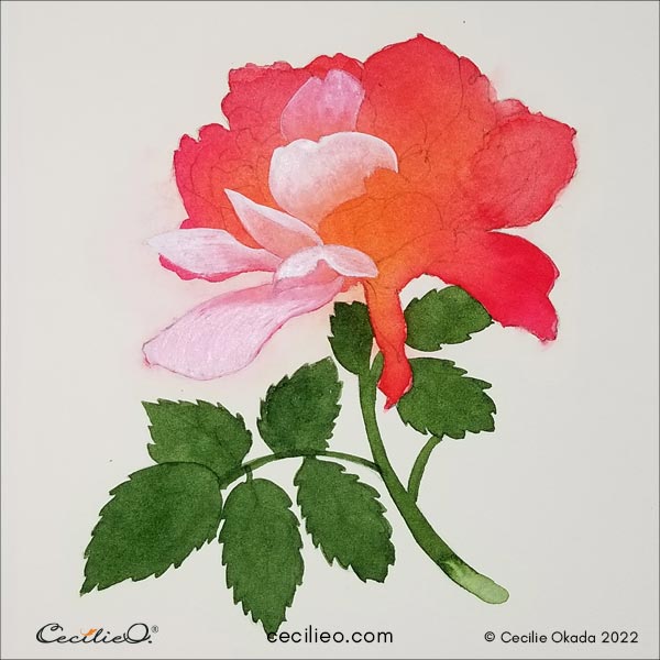 Paint over the dry, vivd color with white gouache.