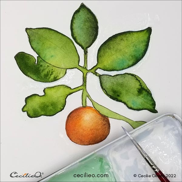 Clean up bleeds with white gouache.