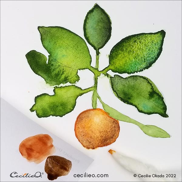 Paint darker browns for the shadows on the orange.