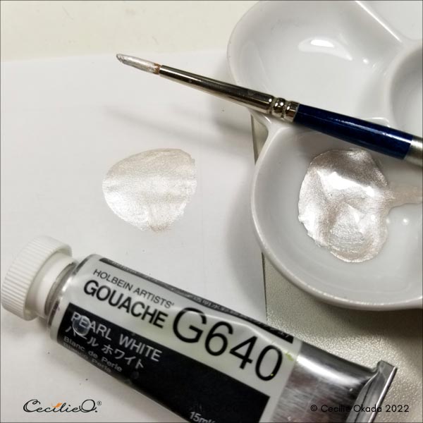 Pearly white gouache.