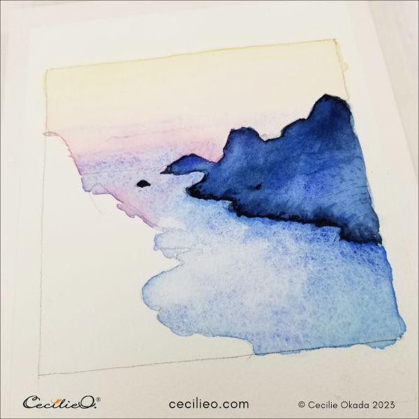 Paint over the creases with another blue color. Wait until the underlying paint is almost dry first. 