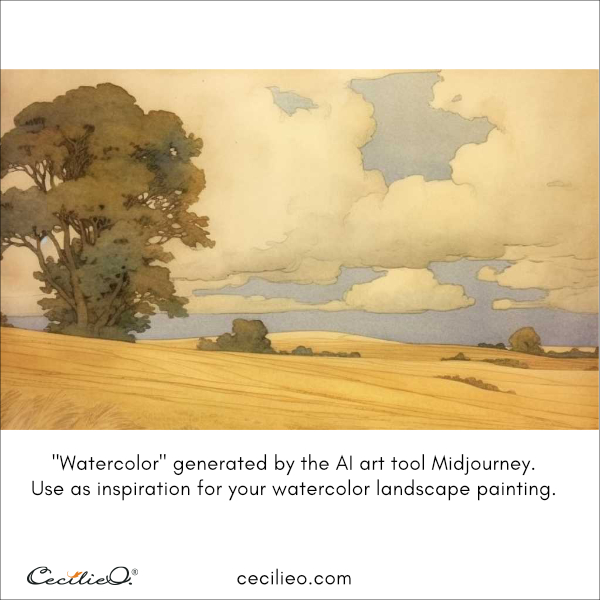 The AI-generated "watercolor" that I selected as inspiration for the tutorial.